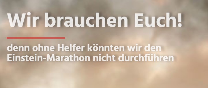 Wir suchen dich – unterstütze den Einstein-Marathon als Helferin/Helfer