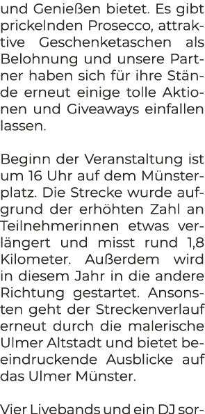 und Genie en bietet. Es gibt prickelnden Prosecco, attraktive Geschenketaschen als Belohnung und unsere Partner haben...