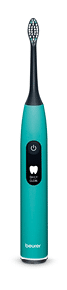 A blue and white toothbrush. Beschreibung von KI generiert