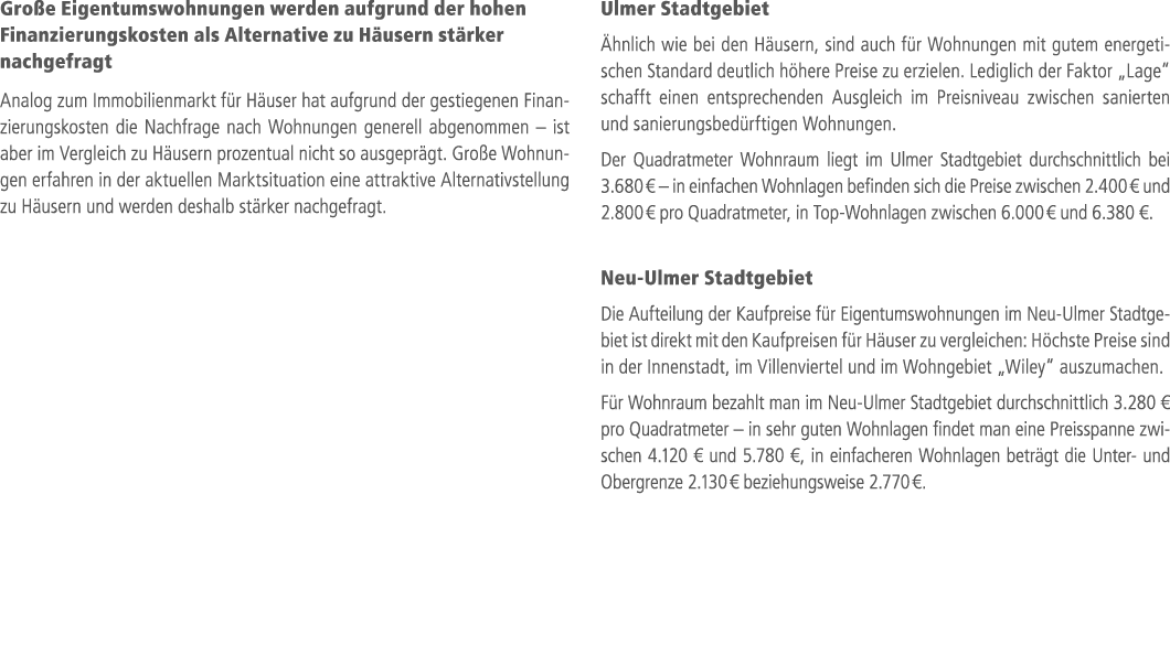 Gro e Eigentumswohnungen werden aufgrund der hohen Finanzierungskosten als Alternative zu H usern st rker nachgefragt...
