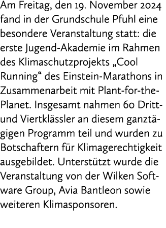 Am Freitag, den 19. November 2024 fand in der Grundschule Pfuhl eine besondere Veranstaltung statt: die erste Jugend ...