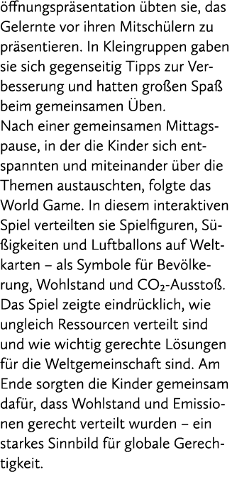  ffnungspr sentation bten sie, das Gelernte vor ihren Mitsch lern zu pr sentieren. In Kleingruppen gaben sie sich ge...