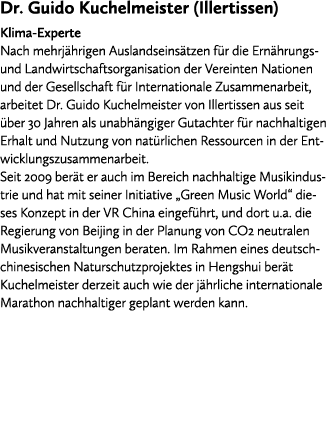 Dr. Guido Kuchelmeister (Illertissen) Klima Experte Nach mehrj hrigen Auslandseins tzen f r die Ern hrungs und Landwi...