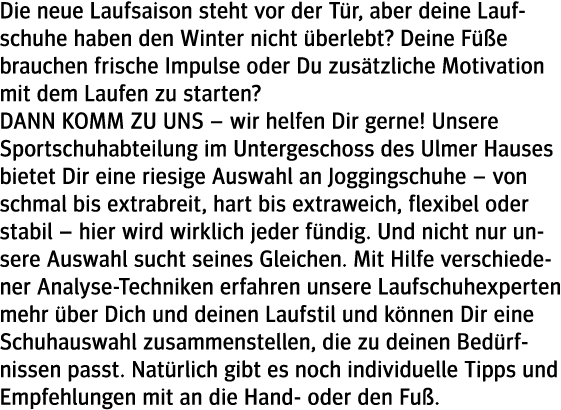 Die neue Laufsaison steht vor der T r, aber deine Laufschuhe haben den Winter nicht berlebt? Deine F  e brauchen fri...