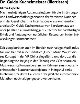 Dr. Guido Kuchelmeister (Illertissen) Klima Experte Nach mehrj hrigen Auslandseins tzen f r die Ern hrungs und Landwi...