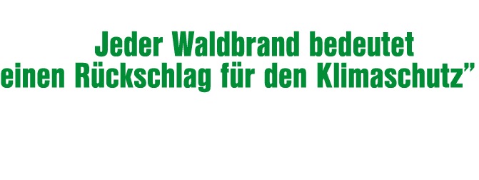  Jeder Waldbrand bedeutet einen R ckschlag f r den Klimaschutz”