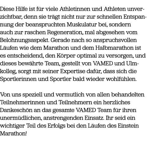 Diese Hilfe ist f r viele Athletinnen und Athleten unver­zichtbar, denn sie tr gt nicht nur zur schnellen Entspannung...