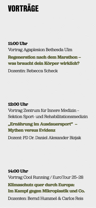 Vortr ge 11:00 Uhr Vortrag Agaplesion Bethesda Ulm Regeneration nach dem Marathon – was braucht dein K rper wirklich?...