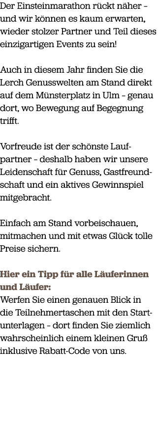 Der Einsteinmarathon r ckt n her – und wir k nnen es kaum erwarten, wieder stolzer Partner und Teil dieses einzigarti...