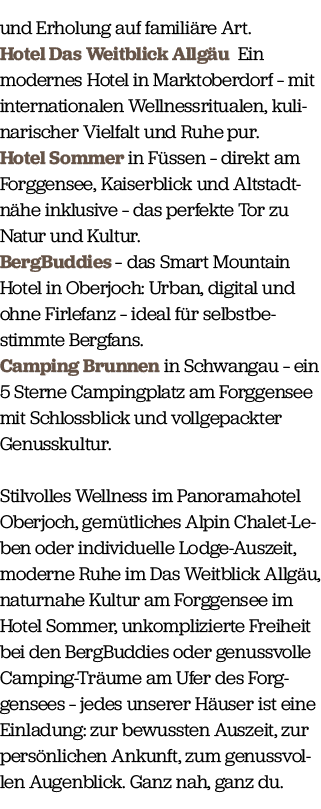 und Erholung auf famili re Art. Hotel Das Weitblick Allg u Ein modernes Hotel in Marktoberdorf – mit internationalen ...