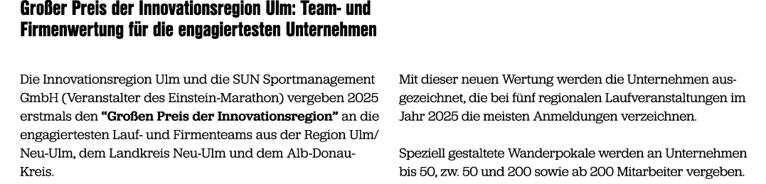 Gro er Preis der Innovationsregion Ulm: Team und Firmenwertung f r die engagiertesten Unternehmen Die Innovationsregi...