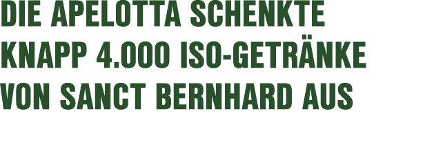 Die Apelotta schenkte knapp 4.000 Iso Getr nke von Sanct Bernhard aus 