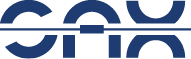 A stylized blue logo with abstract shapes and a horizontal line running through the middle. Beschreibung von KI generiert