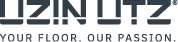 UZIN UTZ logo with the tagline Your Floor. Our Passion. in a modern, bold font. Beschreibung von KI generiert