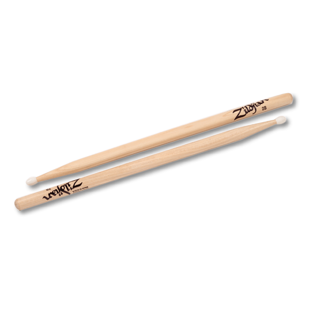 A pair of wooden drumsticks with white tips and black printed text on the handles. Beschreibung von KI generiert