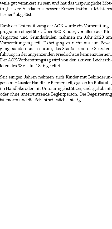 weile gut verankert zu sein und hat das urspr ngliche Motto „bessere Ausdauer  bessere Konzentration   leichteres Le...