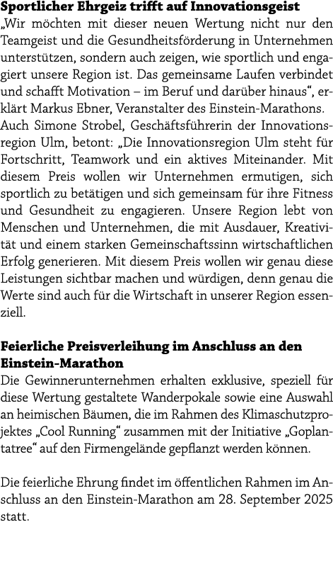 Sportlicher Ehrgeiz trifft auf Innovationsgeist „Wir m chten mit dieser neuen Wertung nicht nur den Teamgeist und die...