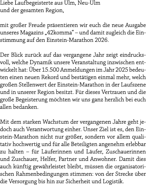Liebe Laufbegeisterte aus Ulm, Neu Ulm und der gesamten Region, mit gro er Freude pr sentieren wir euch die neue Ausg...