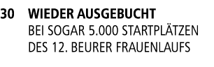30 Wieder ausgebucht Bei sogar 5.000 Startpl tzen des 12. Beurer Frauenlaufs