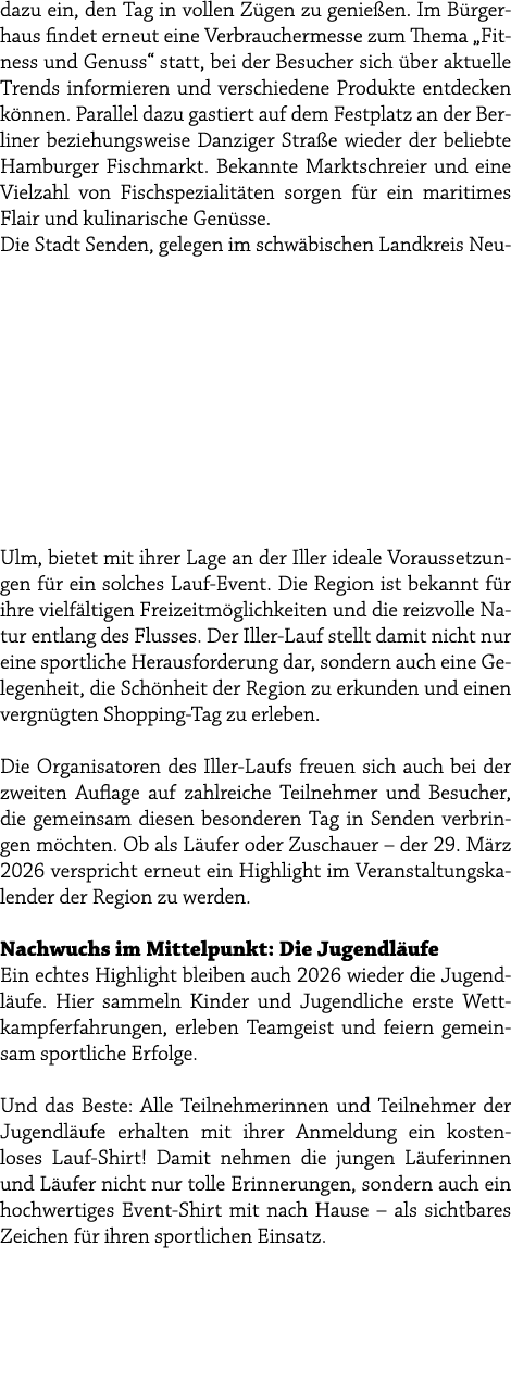 dazu ein, den Tag in vollen Z gen zu genie en. Im B rgerhaus findet erneut eine Verbrauchermesse zum Thema „Fitness u...