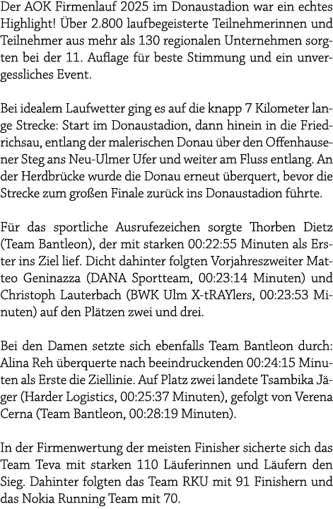 Der AOK Firmenlauf 2025 im Donaustadion war ein echtes Highlight! ber 2.800 laufbegeisterte Teilnehmerinnen und Teil...