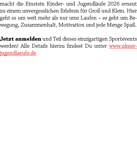 macht die Einstein Kinder und Jugendl ufe 2026 erneut zu einem unvergesslichen Erlebnis f r Gro und Klein. Hier geht...