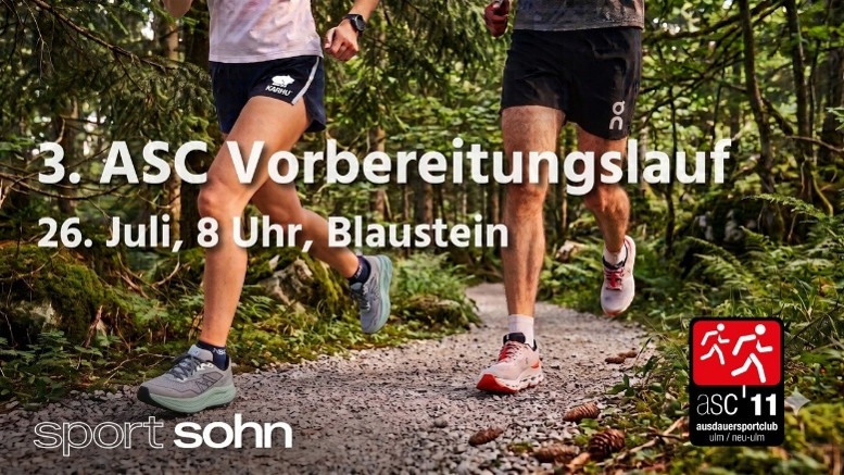 Sei dabei! Dritter ASC-Vorbereitungslauf am 26.Juli in Blaustein