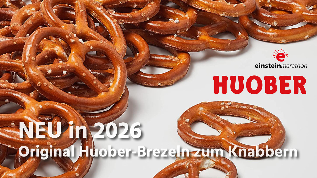 Neu beim Einstein-Marathon 2026: Knusperbrezeln von Huober!