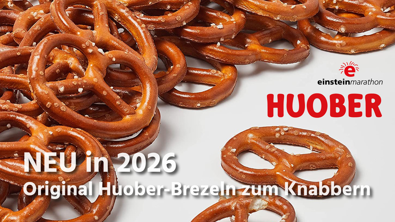 Neu beim Einstein-Marathon 2026: Knusperbrezeln von Huober!